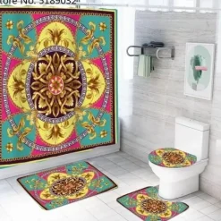 Aqua Essence Badezimmer-Elegantes Duschvorhang-Set – Allure Badezimmerdekor