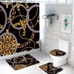 Aqua Essence Badezimmer-Elegantes Duschvorhang-Set – Allure Badezimmerdekor