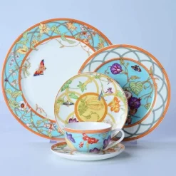 Feast u0026 Flair Küche & Esszimmer-Elegantes Geschirrset aus Knochenporzellan – Teller, Tassen und Untertassen zum Essen