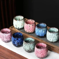 Plates u0026 More Küche & Esszimmer-Elegantes handgefertigtes chinesisches Kaffeetassen-Set aus Kiln-Keramik – 250 ml Kung-Fu-Teetassen