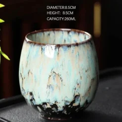 Plates u0026 More Küche & Esszimmer-Elegantes handgefertigtes chinesisches Kaffeetassen-Set aus Kiln-Keramik – 250 ml Kung-Fu-Teetassen