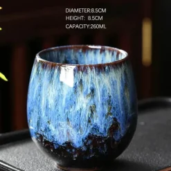 Plates u0026 More Küche & Esszimmer-Elegantes handgefertigtes chinesisches Kaffeetassen-Set aus Kiln-Keramik – 250 ml Kung-Fu-Teetassen