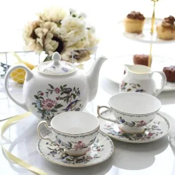 Feast u0026 Flair Küche & Esszimmer-Elegantes Kaffee- und Teeservice mit Tassen, Untertasse, Kanne, Milch, Zucker, Teller und Tablett