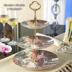 Feast u0026 Flair Küche & Esszimmer-Elegantes Obstteller-Set aus Bone China mit Tortenständer – Buffetgeschirr