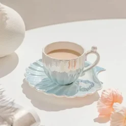 Plates u0026 More Küche & Esszimmer-Elegantes Porzellantassen-Set – Luxuriöses Kaffee- und Tee-Trinkgeschirr-Geschenk