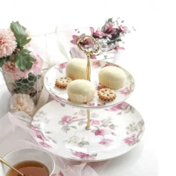 Feast u0026 Flair Küche & Esszimmer-Elegantes Royal Rose Teeservice - Teekanne, Teetassen, Milchkännchen, Zuckerdose, Untertasse