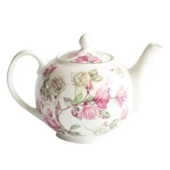 Feast u0026 Flair Küche & Esszimmer-Elegantes Royal Rose Teeservice - Teekanne, Teetassen, Milchkännchen, Zuckerdose, Untertasse