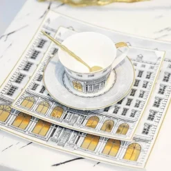 Feast u0026 Flair Küche & Esszimmer-Elegantes Schwanen-Geschirrset - Ess-Set für vier Personen