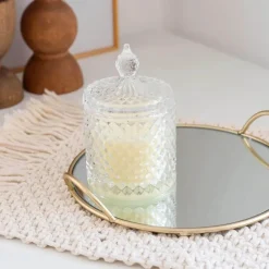 Cozy Nest Decor Wohndeko-Elegantes Serviertablett aus Spiegelglas – dekoratives Präsentationstablett