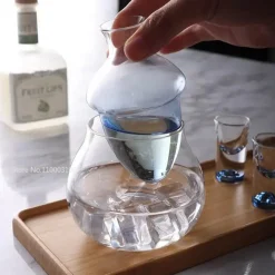 Plates u0026 More Küche & Esszimmer-Elegantes Set aus Weinkaraffe und Eiskrug aus Glas – Zubehör für die Hausbar