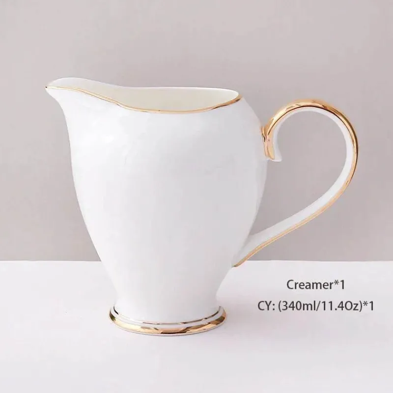 Feast u0026 Flair Küche & Esszimmer-Elegantes Tee- und Kaffeeservice aus Bone China – Weiße und goldene Porzellantassen