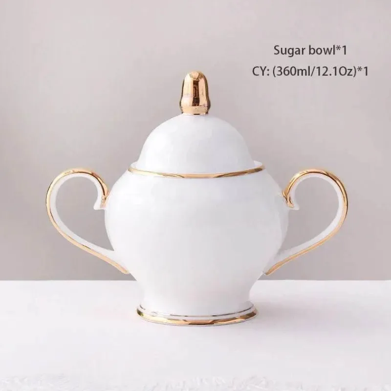 Feast u0026 Flair Küche & Esszimmer-Elegantes Tee- und Kaffeeservice aus Bone China – Weiße und goldene Porzellantassen