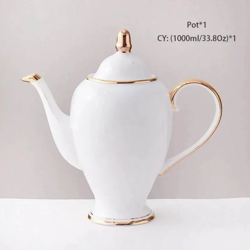 Feast u0026 Flair Küche & Esszimmer-Elegantes Tee- und Kaffeeservice aus Bone China – Weiße und goldene Porzellantassen