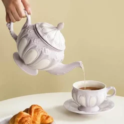 Plates u0026 More Küche & Esszimmer-Elegantes Teeservice aus Porzellan – Teekanne, Tassen, Untertassen, Kaffeekanne für Partys