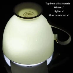 Feast u0026 Flair Küche & Esszimmer-Elegantes Teeservice aus Bone China – Teetassen und Teekanne aus weißem Gold