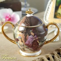 Feast u0026 Flair Küche & Esszimmer-Elegantes Teeservice aus Bone China – inklusive Zuckerdose und Sahnegießer für die Unterhaltung