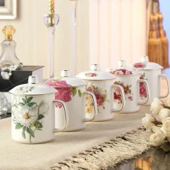 Feast u0026 Flair Küche & Esszimmer-Elegantes Teetassen-Set aus Bone China – Kaffeebecher-Set aus Porzellan