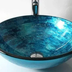 The Blissful Bath Badezimmer-Elegantes Waschbecken aus gehärtetem Glas – Luxus-Waschtisch