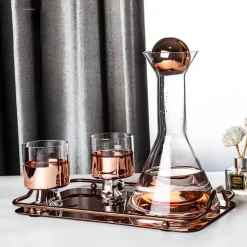 The Cozy Mug Küche & Esszimmer-Elegantes Wasserkrug-Set - Glaskaraffe mit Bechern