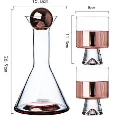 The Cozy Mug Küche & Esszimmer-Elegantes Wasserkrug-Set - Glaskaraffe mit Bechern