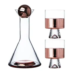 The Cozy Mug Küche & Esszimmer-Elegantes Wasserkrug-Set - Glaskaraffe mit Bechern