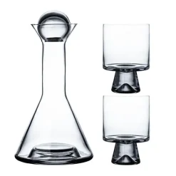The Cozy Mug Küche & Esszimmer-Elegantes Wasserkrug-Set - Glaskaraffe mit Bechern