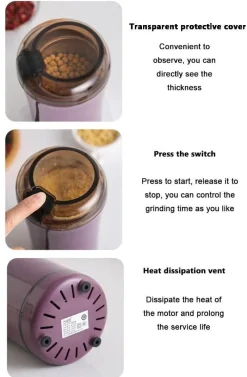 The Cozy Mug Küche & Esszimmer-Elektrische Mini-Kaffeemühle – Leistungsstarke Bohnenmühle