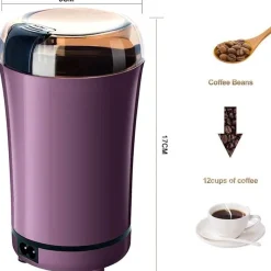 The Cozy Mug Küche & Esszimmer-Elektrische Mini-Kaffeemühle – Leistungsstarke Bohnenmühle