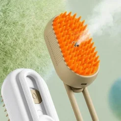 Furendo Haustierzubehör|Reinigungswerkzeuge Für Haustiere-Elektrische Tierbürste – 3-in-1-Pflegewerkzeug mit Dampfgarer