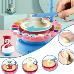 The Decor Haven Babyspielzeug-Elektrische Töpferscheibe für Kinder – Mini-Bastelmaschine für Kunstprojekte