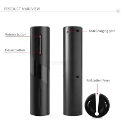 Plates u0026 More Küche & Esszimmer-Elektrischer Krkenzieher – per USB wiederaufladbarer Weinöffner für Partys