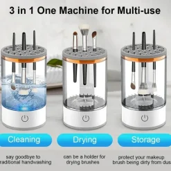 PureGlow Frauenpflege|Körperpflege-Elektrischer Make-up-Pinselreiniger – 3-in-1-Schleudermaschine