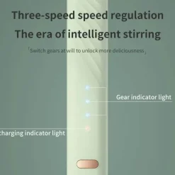 Tom Küche & Esszimmer-Elektrischer Milchaufschäumer – Schaumbereiter mit 3 Geschwindigkeiten für perfekte Kaffee-Lattes und Cappuccinos