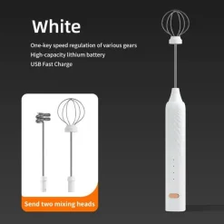 Tom Küche & Esszimmer-Elektrischer Milchaufschäumer – Schaumbereiter mit 3 Geschwindigkeiten für perfekte Kaffee-Lattes und Cappuccinos