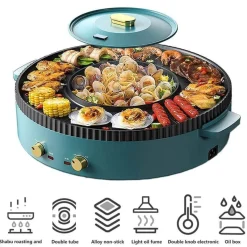 The Culinary Kit Küche & Esszimmer-Elektrischer rauchfreier BBQ-Grill – Antihaft-Grill im koreanischen Stil