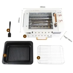 Adventure Basecamp Camping Im Freien|Küche & Esszimmer-Elektrischer rotierender rauchfreier Grillofen