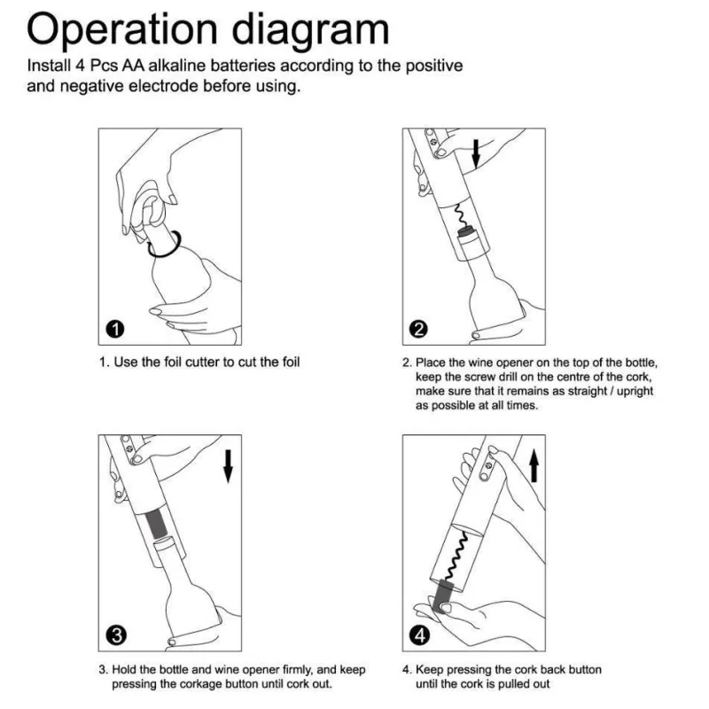 The Culinary Kit Küche & Esszimmer-Elektrischer Weinöffner - Eleganter automatischer Korkenzieher