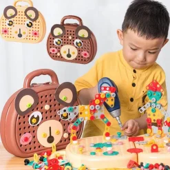 The Decor Haven Babyspielzeug-Elektrisches Bohrer-Spielzeugset für Kinder – Pädagogisches Schraubendreher-Spielset