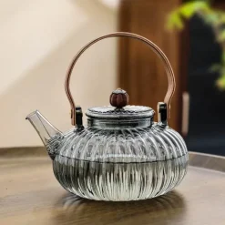 Brew Bliss Küche & Esszimmer-Elektrisches Teekannen-Set aus Klarglas – Moderner Wasserkocher mit Sieb