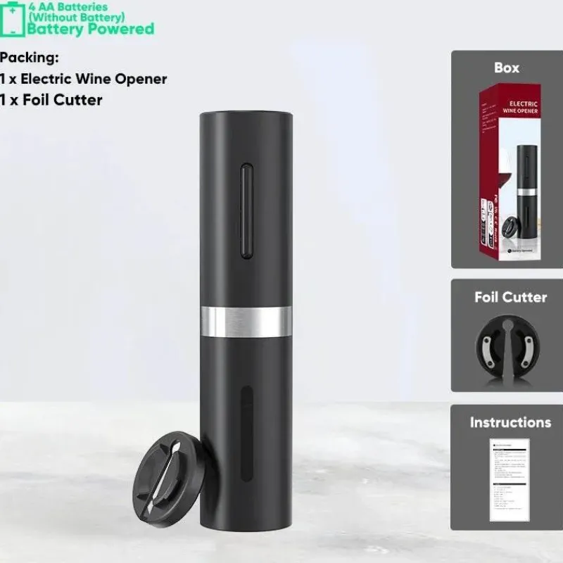 Plates u0026 More Küche & Esszimmer-Elektrisches Weinöffner-Set – Automatisches Weinwerkzeug mit Folienschneider