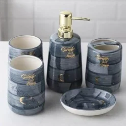 The Bath Nook Badezimmer-Emperador Marble Bathroom Decor - Elegant Stone Accents