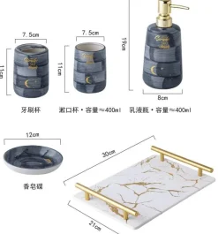 The Bath Nook Badezimmer-Emperador Marble Bathroom Decor - Elegant Stone Accents