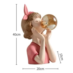 Glow u0026 Shade Beleuchtung-Entzückende Mädchenfigur aus Kunstharz – niedlicher Akzent für die Inneneinrichtung