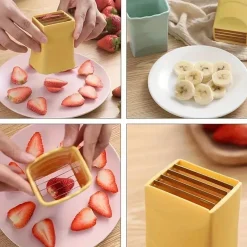 Timeless Touch Küche & Esszimmer-Erdbeerschneider – Tragbarer Obst- und Gemüseschneider fürs Camping