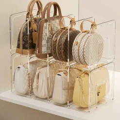 Room to Spare Aufbewahrung Und Organisation-2er-Packung durchsichtiger Handtaschen-Organizer aus Acryl – Schrankteiler mit 4 Fächern