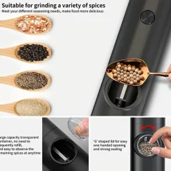 Tom Küche & Esszimmer-2er-Set elektrische Salz- und Pfeffermühlen – batteriebetrieben