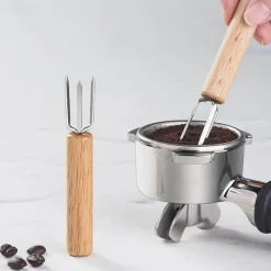 Tom Küche & Esszimmer-Espresso-Rührwerkzeug mit Holzgriff – Perfekt für professionelle Brists