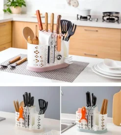 The Decor Haven Küche & Esszimmer-Essstäbchen- und Löffel-Organizer – Aufbewahrungsbox für Küchenutensilien