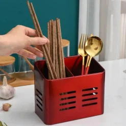 Tom Küche & Esszimmer-Essstäbchenhalter aus Edelstahl – Abtropfgestell mit 2 Gittern