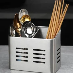 Tom Küche & Esszimmer-Essstäbchenhalter aus Edelstahl – Abtropfgestell mit 2 Gittern